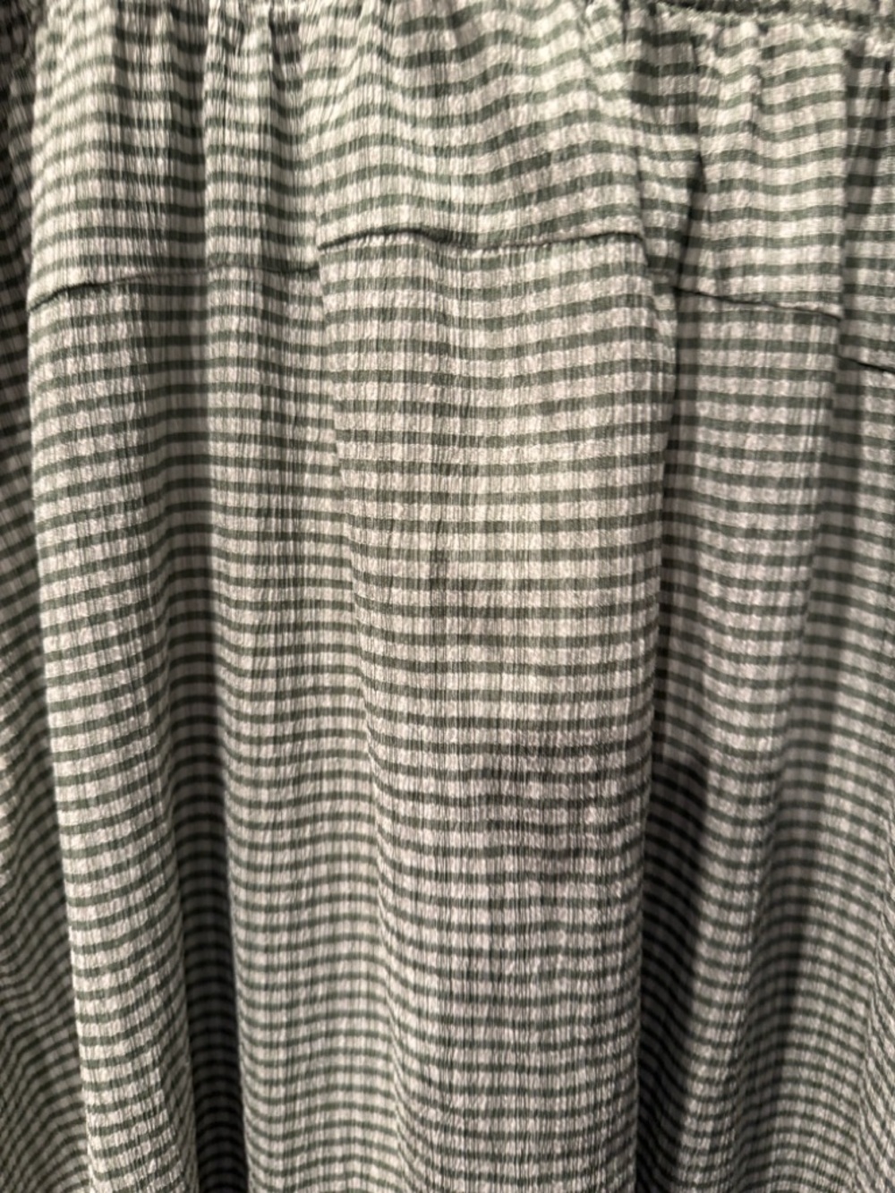 NWOT! Old Navy Fit & Flare Lightweight Smocked Gingham Sage Green Midi Dress XXL - Picture 6 of 10